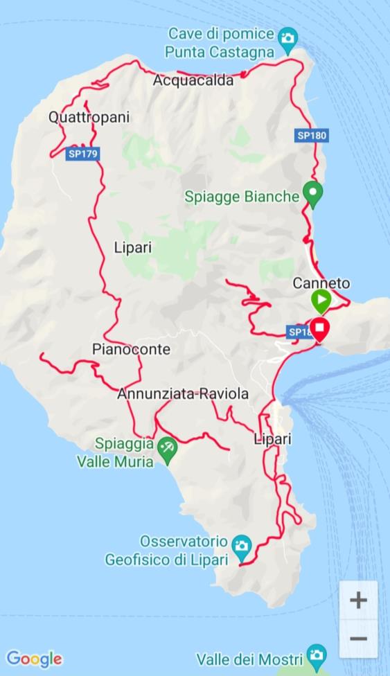 Moto výlet, skutečná trasa - Lipary